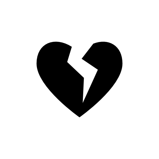 Broken heart silhouette