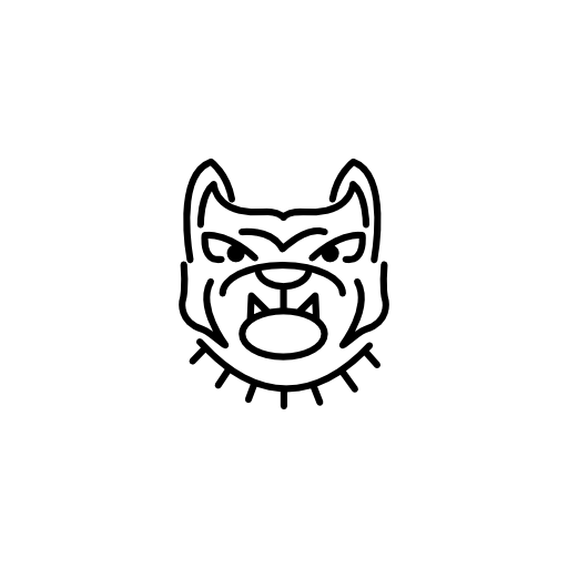 Angry bulldog face outline