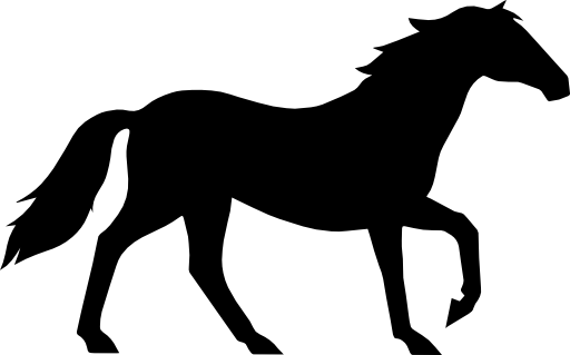 Horse walking elegant black side view silhouette