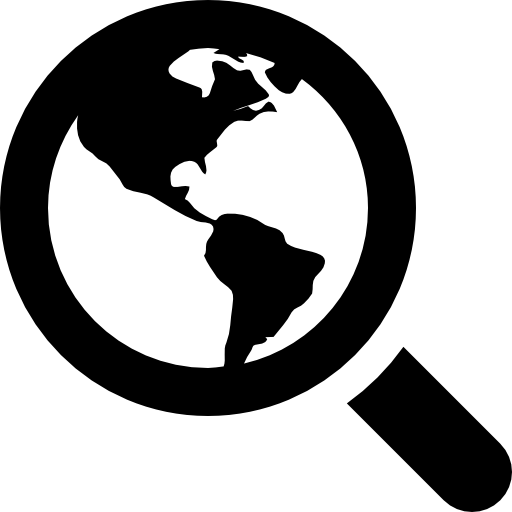Magnifier tool on Earth globe