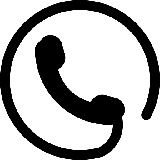 Phone symbol of an auricular with circular cord around