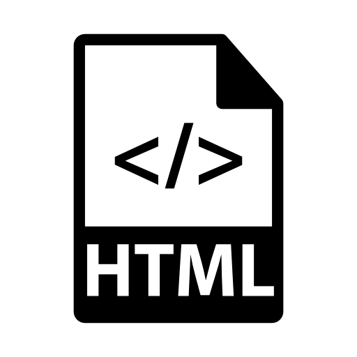HTML file with code symbol