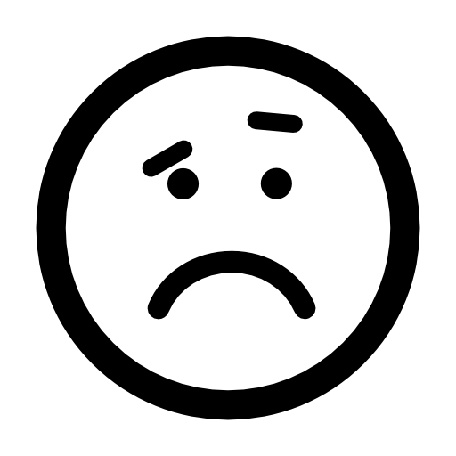 Sad rounded square emoticon