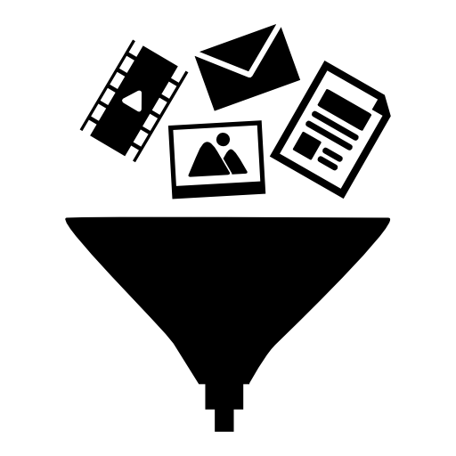 Data symbols into a funnel