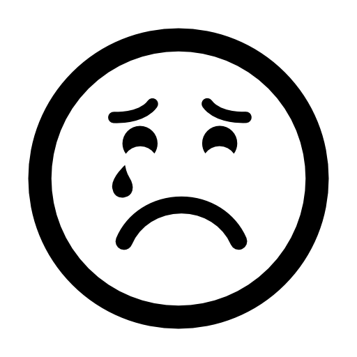 Sad suffering crying emoticon face