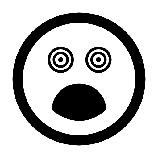 Surprised square face with eyes and mouth opened