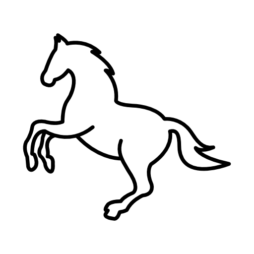 White jumping horse outline