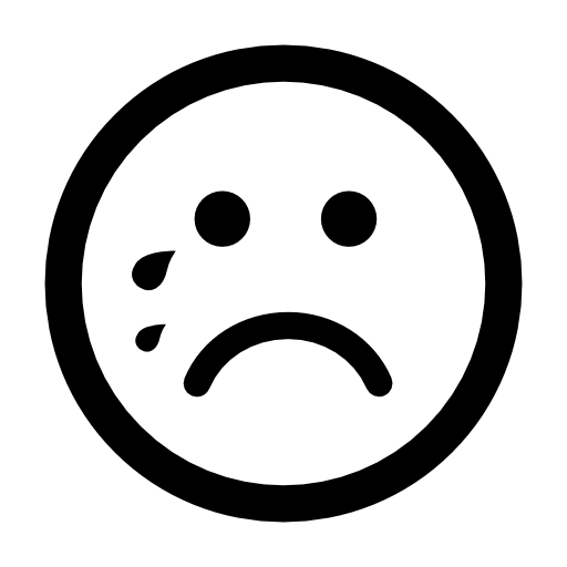 Crying emoticon rounded square face