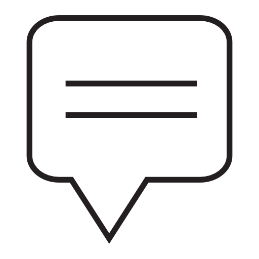 Speech bubble with text lines, IOS 7 interface symbol