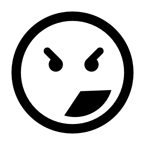 Square emoticon angry face
