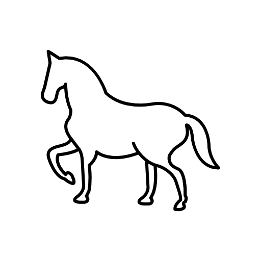 Walking horse outline with one frontal paw lifted