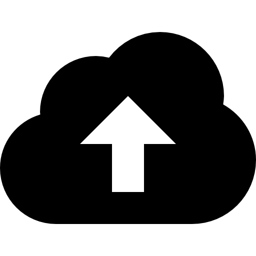 Cloud upload symbol with an up arrow inside
