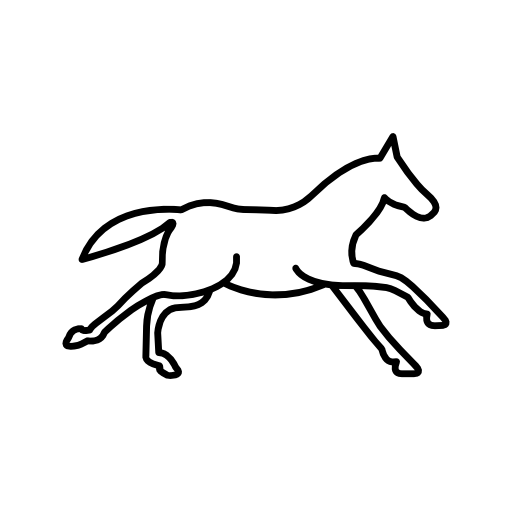 Running horse outline side view