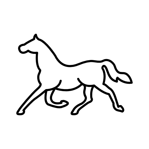 Trotting horse outline