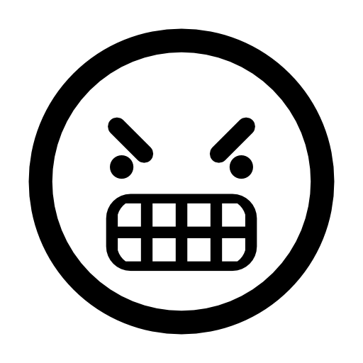 Furious emoticon square face