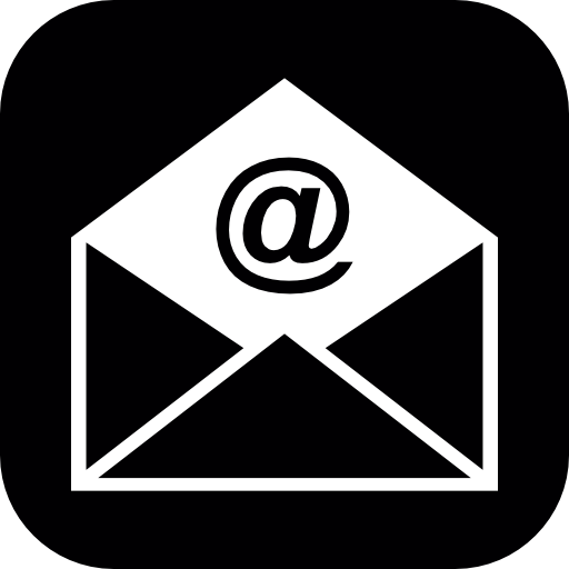 Email open envelope in a rounded square