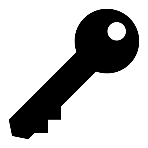 Key black shape rotated in diagonal to right