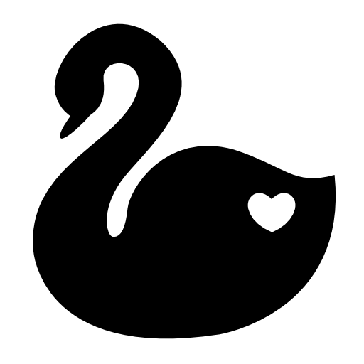 Swan with a heart symbol of fidelity