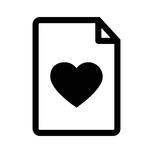 Documents with a heart symbol