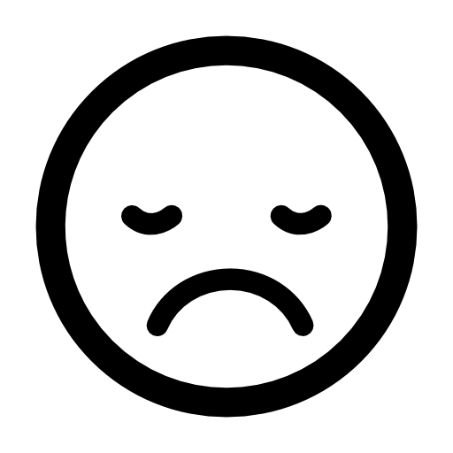 Sad sleepy emoticon face square