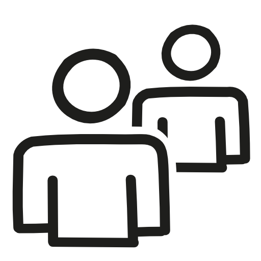 Users couple hand drawn outlines