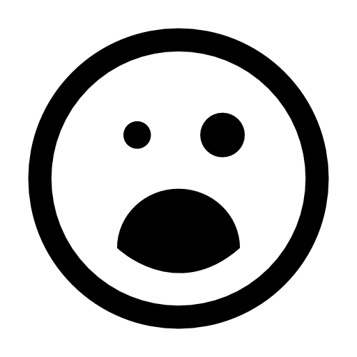 Black eye and opened mouth emoticon square face