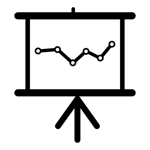 Data analytics graphic on a presentation screen