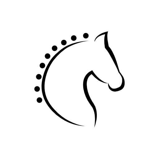 Horse head with dots hair outline
