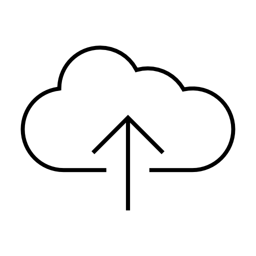 Arrow up inside a cloud outline