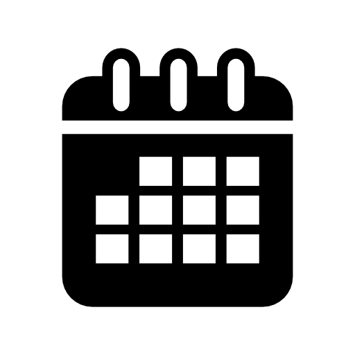 Calendar interface symbol with squares in rounded rectangular shape with spring on top border