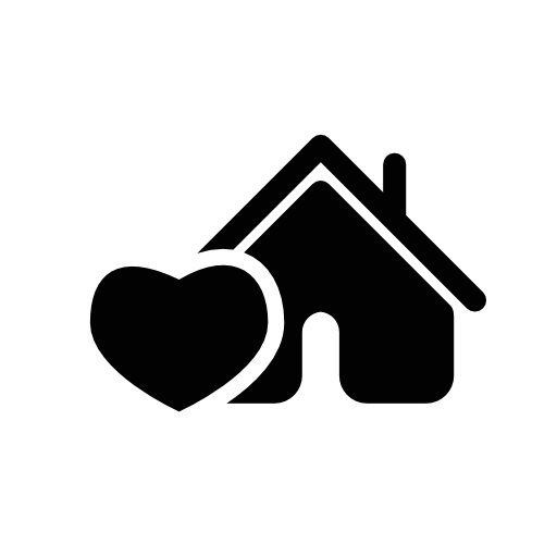 Home with like heart symbol