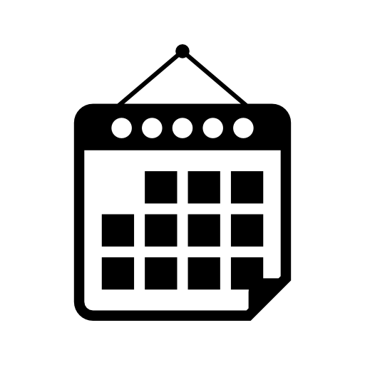 Hanging calendar interface tool symbol