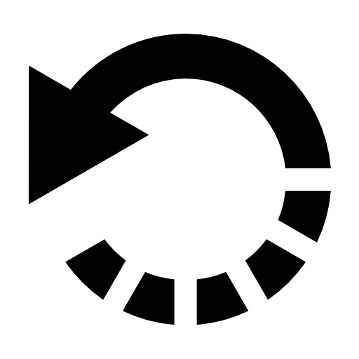 Undo arrow of circular shape with half broken line