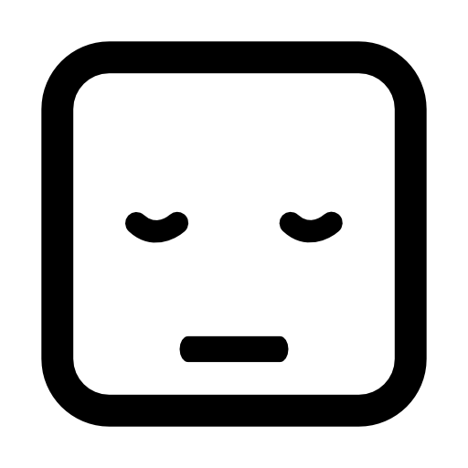 Sleepy emoticon square face