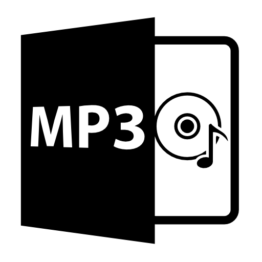 MP3 symbol with disc and musical note