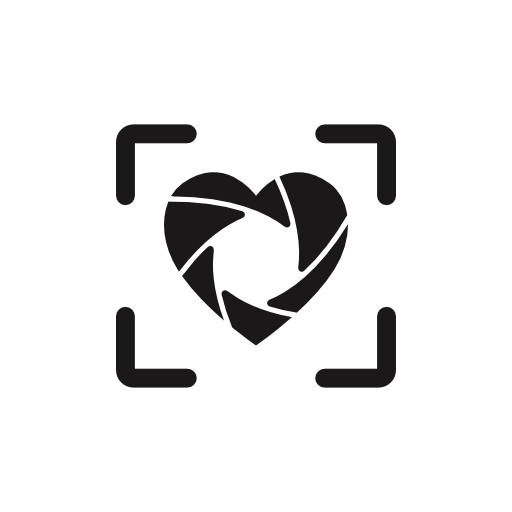 Heart shaped diaphragm in focus interface symbol