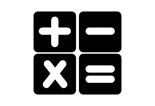 Calculator buttons interface symbol