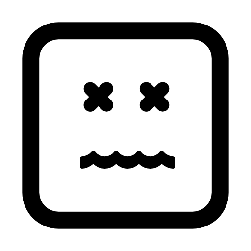 Annulled emoticon square face