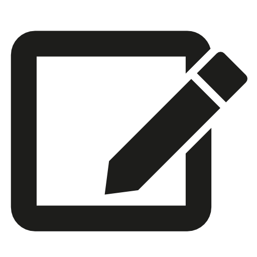 Edit interface symbol of square paper with a pencil