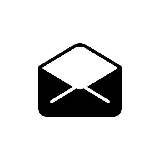Open envelope back interface symbol of email