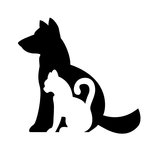Dog and cat silhouettes together