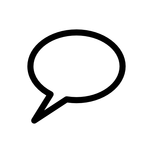 Comment speech bubble of oval shape outline symbol for interface