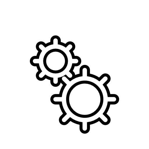 Settings gears outlines interface symbol