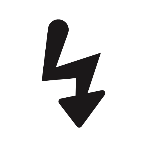 Bolt shape flash black symbol for photo camera interface